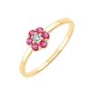 Bague rubis et diamant en or 9 carats
