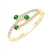Bague émeraude et diamant en or 9 carats