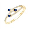 Bague saphir et diamant en or 9 carats