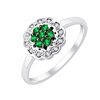 Bague émeraude et diamant en or 9 carats