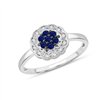 Bague saphir et diamant en or 9 carats