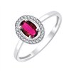 Solitaire entouré rubis et diamant en or 9 carats