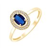 Solitaire entouré saphir et diamant en or 9 carats