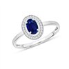 Solitaire entouré saphir et diamant en or 9 carats