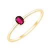 Solitaire pierre précieuse et rubis en or 9 carats