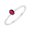 Solitaire pierre précieuse et rubis en or 9 carats