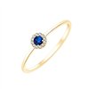 Solitaire entouré saphir et diamant en or 9 carats