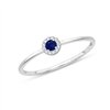 Solitaire entouré saphir et diamant en or 9 carats