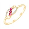 Bague rubis et diamant en or 9 carats