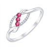 Bague rubis et diamant en or 9 carats