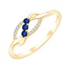Bague saphir et diamant en or 9 carats