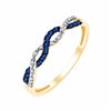 Bague saphir et diamant en or 9 carats