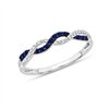 Bague saphir et diamant en or 9 carats
