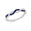 Bague saphir et diamant en or 9 carats