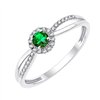 Bague émeraude et diamant en or 9 carats