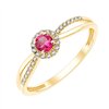 Bague rubis et diamant en or 9 carats