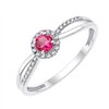 Bague rubis et diamant en or 9 carats
