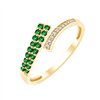 Bague émeraude et diamant en or 9 carats