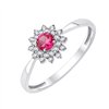 Bague rubis et diamant en or 9 carats