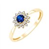 Bague saphir et diamant en or 9 carats