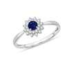 Bague saphir et diamant en or 9 carats