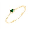 Bague émeraude et diamant en or 9 carats