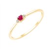 Bague rubis et diamant en or 9 carats