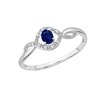 Bague saphir et diamant en or 9 carats