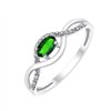 Bague émeraude et diamant en or 9 carats