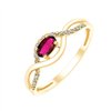 Bague rubis et diamant en or 9 carats