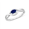 Bague saphir et diamant en or 9 carats