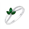 Bague émeraude et diamant en or 9 carats