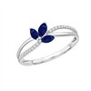 Bague saphir et diamant en or 9 carats