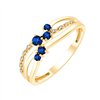 Bague saphir et diamant en or 9 carats