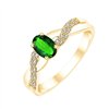 Bague émeraude et diamant en or 9 carats