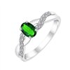Bague émeraude et diamant en or 9 carats