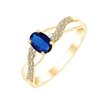 Bague saphir et diamant en or 9 carats