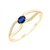 Bague saphir et diamant en or 9 carats