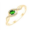 Bague émeraude et diamant en or 9 carats