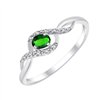 Bague émeraude et diamant en or 9 carats