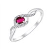 Bague rubis et diamant en or 9 carats