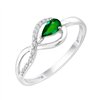 Bague émeraude et diamant en or 9 carats