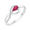 Bague rubis et diamant en or 9 carats