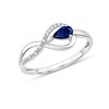 Bague saphir et diamant en or 9 carats