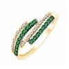 Bague émeraude et diamant en or 9 carats