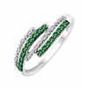 Bague émeraude et diamant en or 9 carats