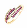 Bague rubis et diamant en or 9 carats