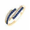 Bague saphir et diamant en or 9 carats