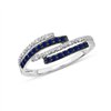 Bague saphir et diamant en or 9 carats