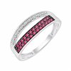 Bague rubis et diamant en or 9 carats